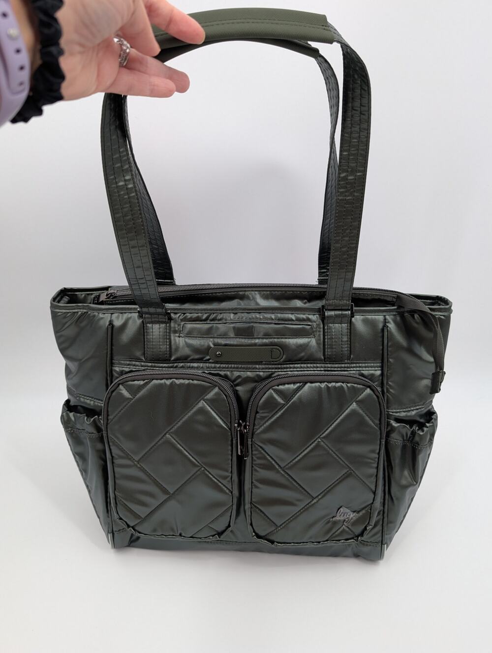 Lug Trotter Tote In Metallic Olive Vacation Organization Cruise Travel Resort